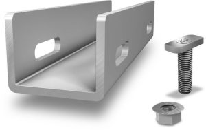 K2 - Eclisse de rail // Kit connecteur SingleRail 36Rail de jonction en aluminium utilisé comme élément de jonction entre deux rails SingleRail 36 K2.Kit comprenant:1 connecteur (2001975), aluminium EN AW-6063 T664 Vis à tête marteau M8x20 (1002387), acier inox A24 écrous à embase avec cran d’arrêt M8 (1000043), acier inox A2