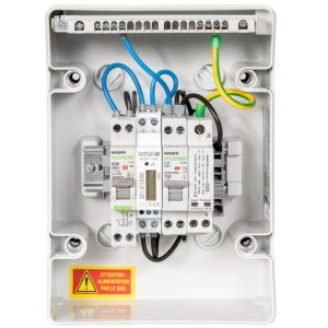 MADEnR - Coffret AC 0-3K monophasé - Parafoudre AC - 20A avec compteur d'énergie digital
