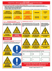 Planche étiquettes PV - A4 / Format 300x200mm - UTE- C15-712-1