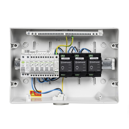 odoo_70429_512.jpg MADEnR - ENPHASE Coffret AC micro onduleur monophasé Enphase 6-9kW (3xC20) + 3 Q Relais MONO (QR) + C2/C20 + PC- Jusqu’à 12 micro onduleurs Enphase IQ8+ ou 11 micro onduleurs Enphase IQ8M par Q-Relay.