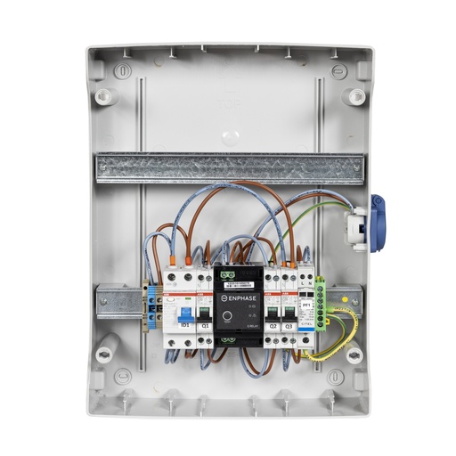 odoo_71386_512.jpg TECHNIDEAL - COF-3/4K-QRELAY - ENPHASE Coffret AC micro onduleur monophasé Enphase 1-4.5kW (C20) + 1 Q Relais (QR) + PLACE PASSERELLE - Jusqu’à 12 micro onduleurs Enphase IQ8+ ou 11 micro onduleurs Enphase IQ8M par Q-Relay