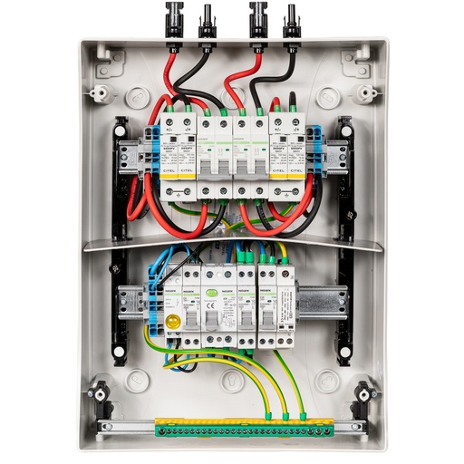 odoo_81694_512.jpg MADEnR - Coffret de protection AC/DC monophasé 6kWc, Parafoudre AC/DC, 2 MPPT - 32A - 600V (1 string pour chaque MPPT) - 300mA - TYPE B